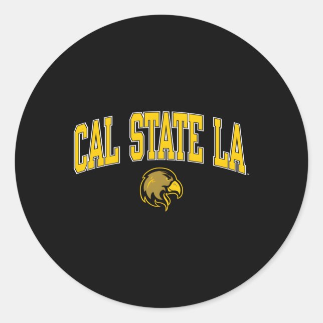 Adesivo Redondo O Ouro Eagles do Cal State Los Angeles Arrasta (Frente)