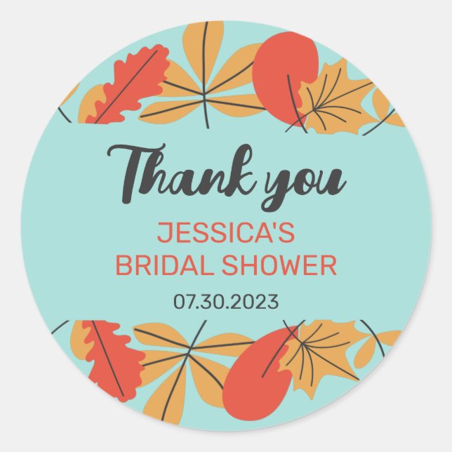 Adesivo Redondo O outono deixa o Chá de panela da estação de outon (Frente)