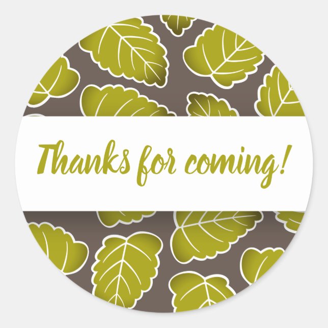 Adesivo Redondo O outono deixa Obrigados (Frente)