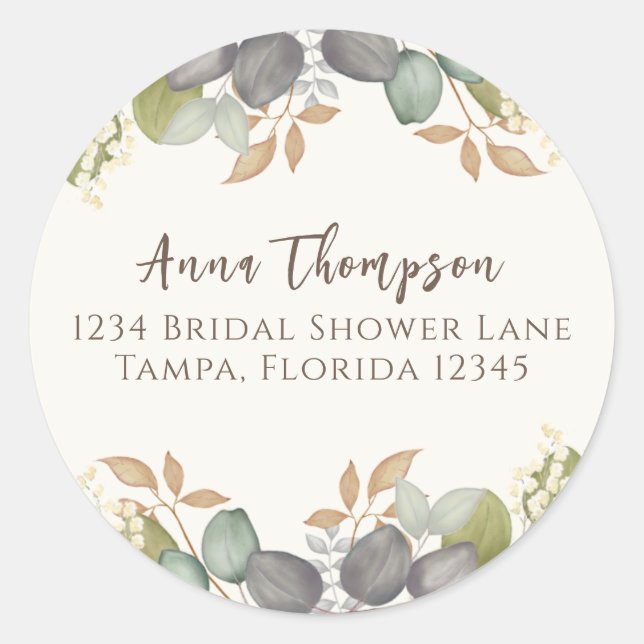 Adesivo Redondo O outono do chá de panela deixa o endereço de devo (Frente)