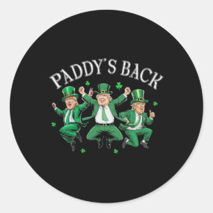 Adesivo Redondo O Paddy está de volta Lucky Trump Dia de São Patrí