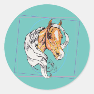 Adesivo Redondo O Palomino (teal)