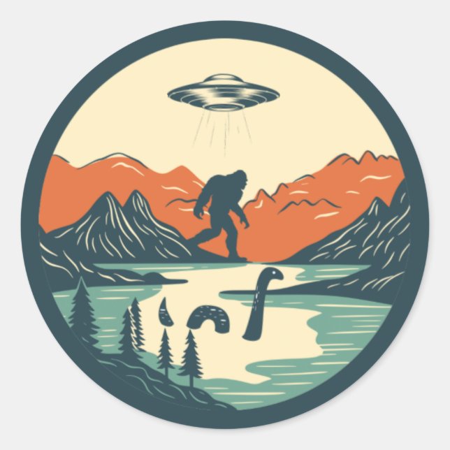 Adesivo Redondo O pano de fundo mítico (Frente)