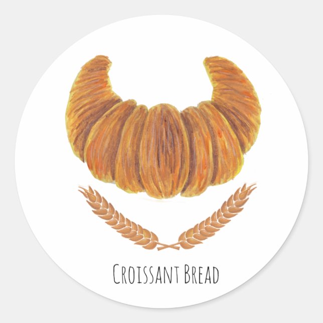 Adesivo Redondo O Pão Croissant (Frente)