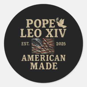 Adesivo Redondo O Papa Leo Xiv no leste de 2025 feito pelos americ