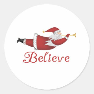 Adesivo Redondo O papai noel acredita