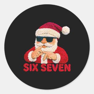 Adesivo Redondo O Papai Noel Diz Seis Sete - 6 7 Meme Gancho de La