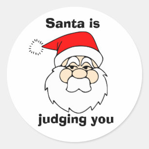 Adesivo Redondo O papai noel está julgando-o