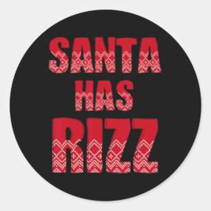 Adesivo Redondo O Papai Noel Tem Rizz - Piada de Gíria de Natal do