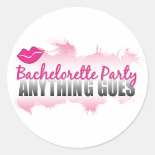 Adesivo Redondo O partido qualquer coisa de Bachelorette vai!