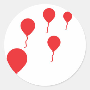 Adesivo Redondo o partido vermelho balloons o ícone