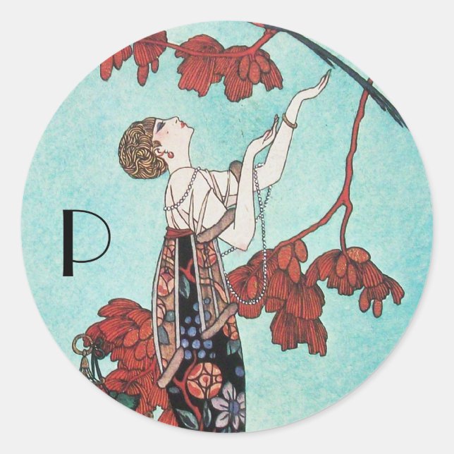 ADESIVO REDONDO O PÁSSARO LEVE, DESIGNADOR DE MODA BELA (Frente)