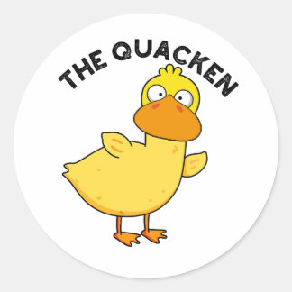 Adesivo Redondo O Pato Divertido Punição do Quacken