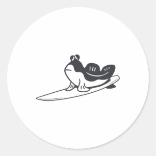 Adesivo Redondo O peixe-pula-pula está surfando. Design minimalist