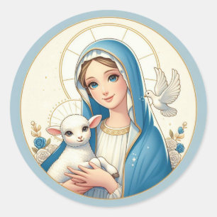Adesivo Redondo O Pequeno Lambe da Mary