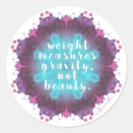Adesivo Redondo O peso não mede escala de beleza/adesivo espelho