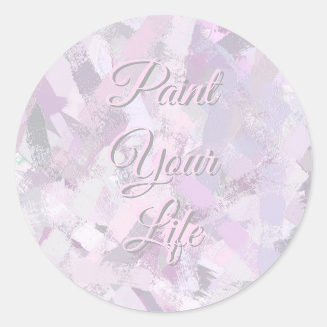 Adesivo Redondo O pincel trava textura. Texto. (Frente)