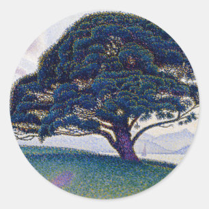 Adesivo Redondo O pinheiro de Bonaventure - Paul Signac