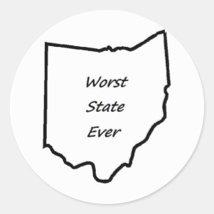 Adesivo Redondo O pior Estado de Ohio
