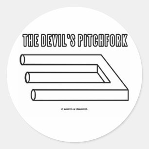 Adesivo Redondo O Pitchfork do diabo (ilusão óptica)