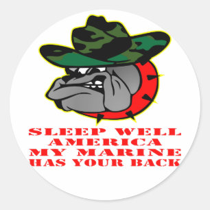 Adesivo Redondo O poço América do sono do USMC meu fuzileiro nav