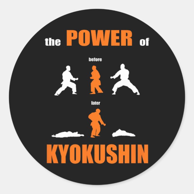 Adesivo Redondo O Poder De Kyokushin Proud Karate Design Para Kar (Frente)