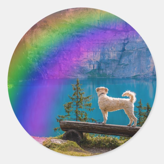 Adesivo Redondo O Poema da Ponte do Arco-Íris, em memória de um Pe (Frente)