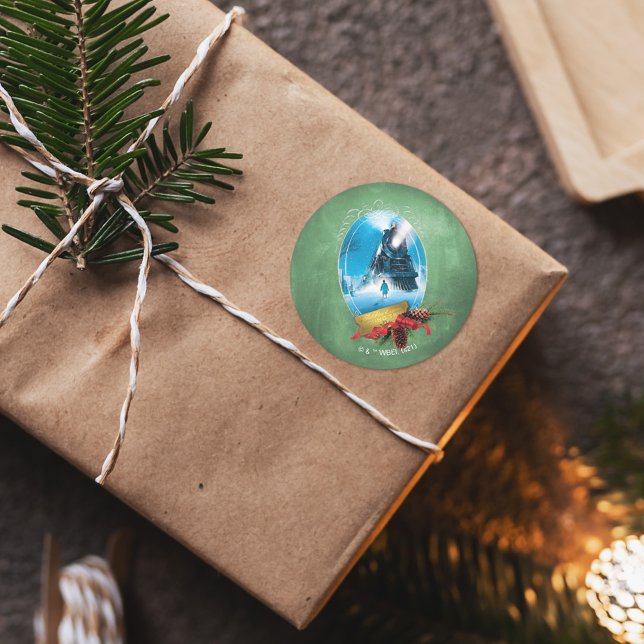 Adesivo Redondo O Polar Express | Chegada ao comboio com estrutura (Criador carregado)