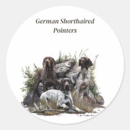 Adesivo Redondo O ponteiro alemão Shorthired ou Deutsch Kurzhaar