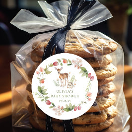 Adesivo Redondo O Prazer da Natureza Chã de Bebê Veado