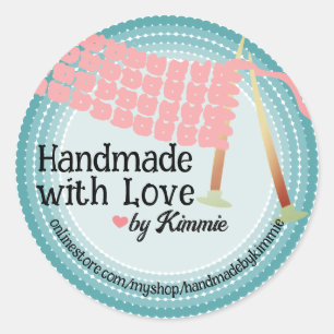 Adesivo Redondo O presente cinzento do rosa do lenço das agulhas