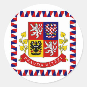 Adesivo Redondo O presidente Bandeira da república checa