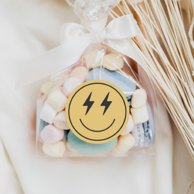 Adesivo Redondo O Primeiro Aniversário do legal Menino Verificado (Criador carregado)