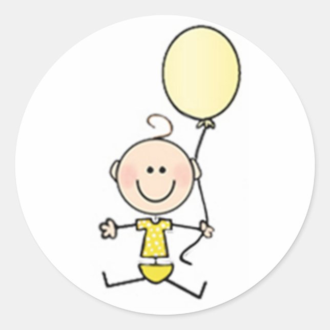 Adesivo Redondo O primeiro bebê personalizado (Frente)