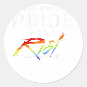 Adesivo Redondo O Primeiro Orgulho Foi Um Choque - LGBT