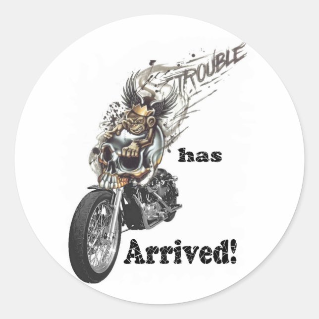 Adesivo Redondo O problema chegou (Frente)