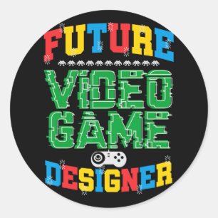 Adesivo Redondo O Projetista De Vídeo Futuro Para Camisas Meninas