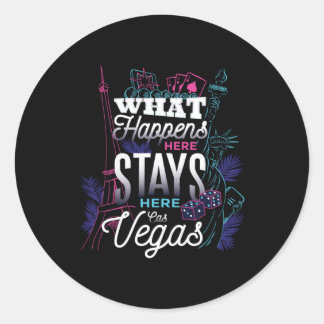 Adesivo Redondo O Que Acontece Em Las Vegas Engraçado Casino