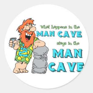Adesivo Redondo O Que Acontece Na Caverna Do Homem Fica Na Caverna