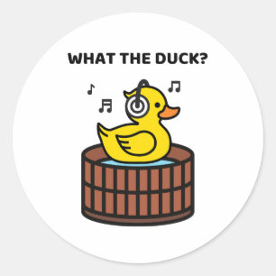 Adesivo Redondo O Que É Que O Duck Pun Round Sticker