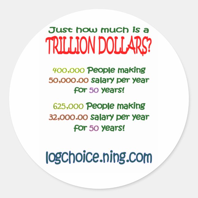Adesivo Redondo O que é um trilhão (Frente)