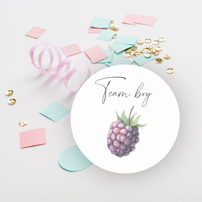 Adesivo Redondo O que o bebê será garoto da equipe (Criador carregado)