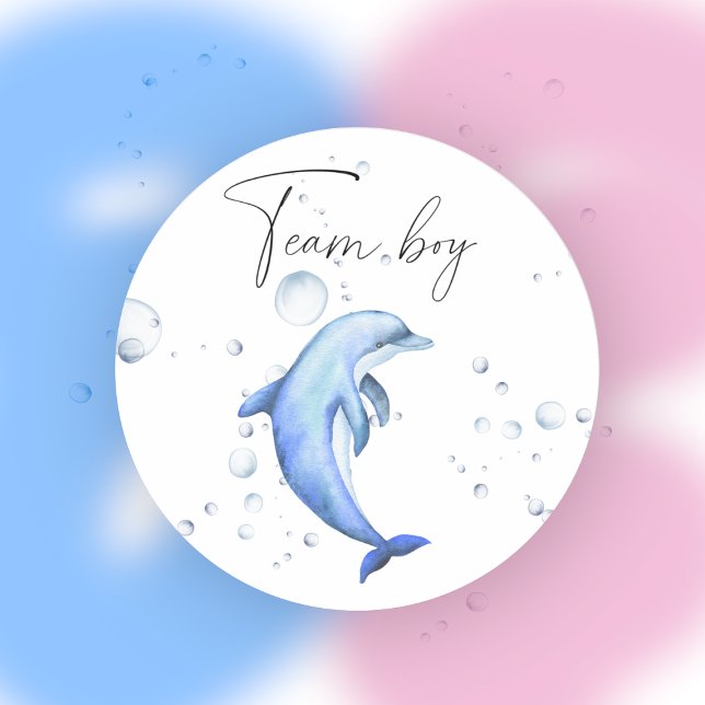 Adesivo Redondo O que o bebê será garoto da equipe (Criador carregado)