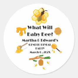 Adesivo Redondo O que o sexo da Bebê Revelará a festa