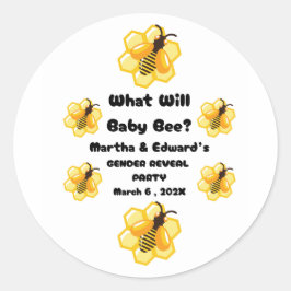 Adesivo Redondo O que o sexo da Bebê Revelará a festa