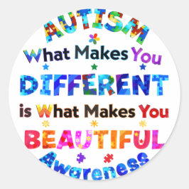 Adesivo Redondo O Que Te Faz DIFERENTE É LINDO