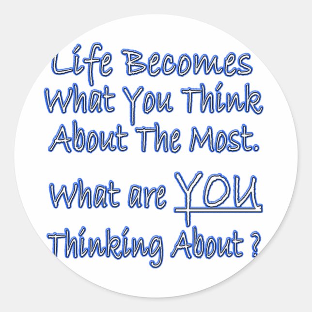 Adesivo Redondo O que você está pensando? (Frente)