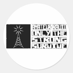 Adesivo Redondo O rádio amador sobrevive
