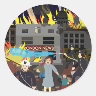 Adesivo Redondo O raio 1940 WWII (história simples)