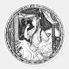 Adesivo Redondo O Rato Rouba O Anel Do PrincesaSticker